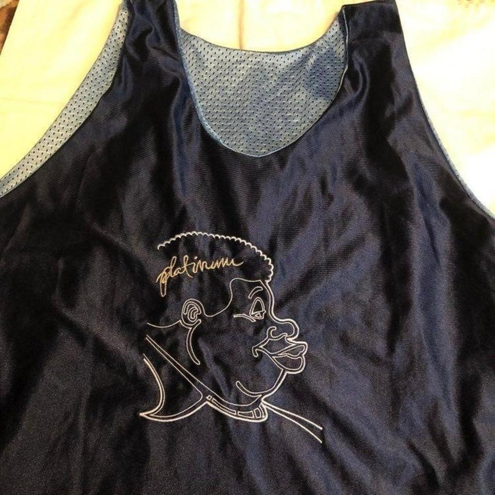 Fat Albert blue reversible embroidered jersey Tank Top plus size‎